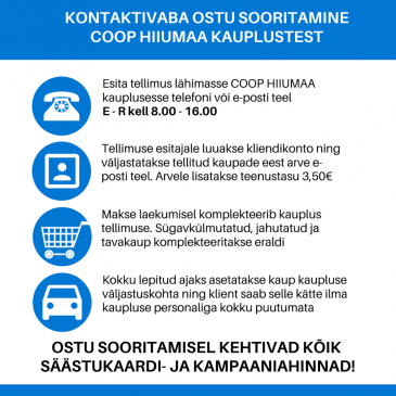 Kontaktivaba ostlemine Coop Hiiumaa kauplustes